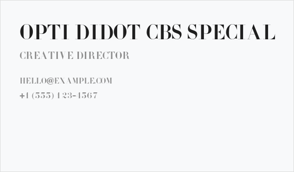 OPTI Didot CBS Special Business Card