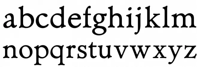 OPTIAdministerBookAd Schriftart Kleinbuchstaben