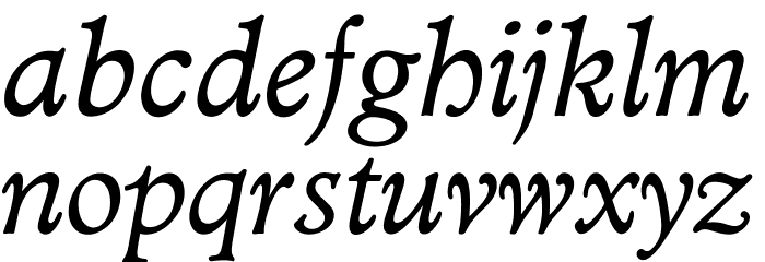 OPTIAdministerBookItalicAd Font LOWERCASE