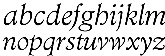 OPTIAdministerLightItalic Font LOWERCASE