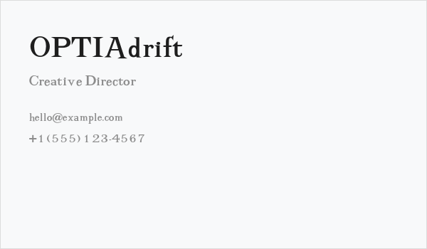 OPTIAdrift Business Card