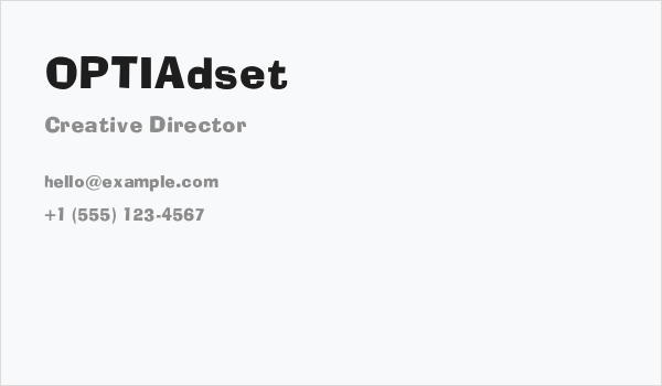 OPTIAdset Business Card