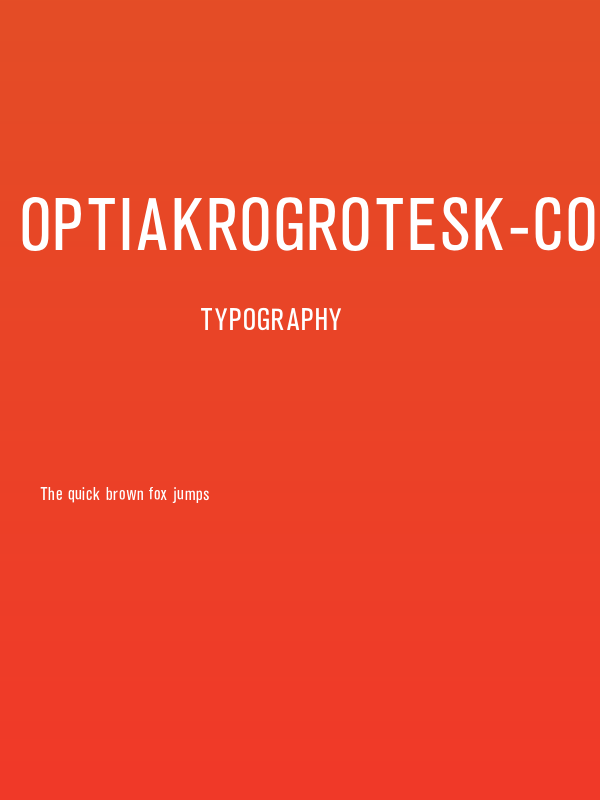 OPTIAkroGrotesk-Cond Poster