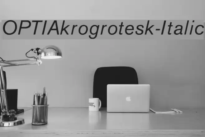 OPTIAkrogrotesk-Italic Font examples
