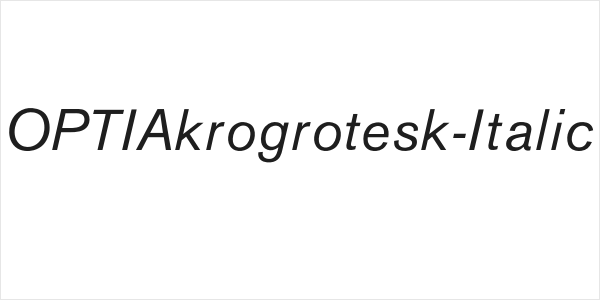 OPTIAkrogrotesk-Italic Logo