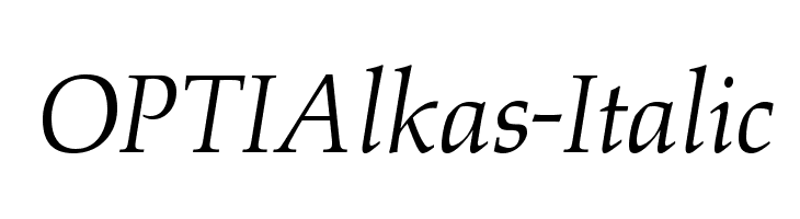 OPTIAlkas-Italic Font