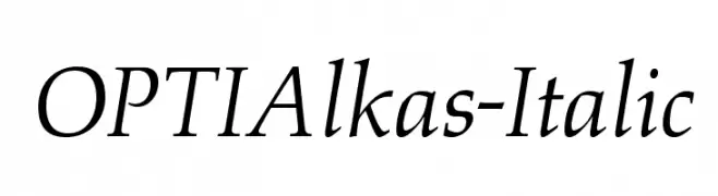 OPTIAlkas-Italic  नि: शुल्क फ़ॉन्ट्स डाउनलोड