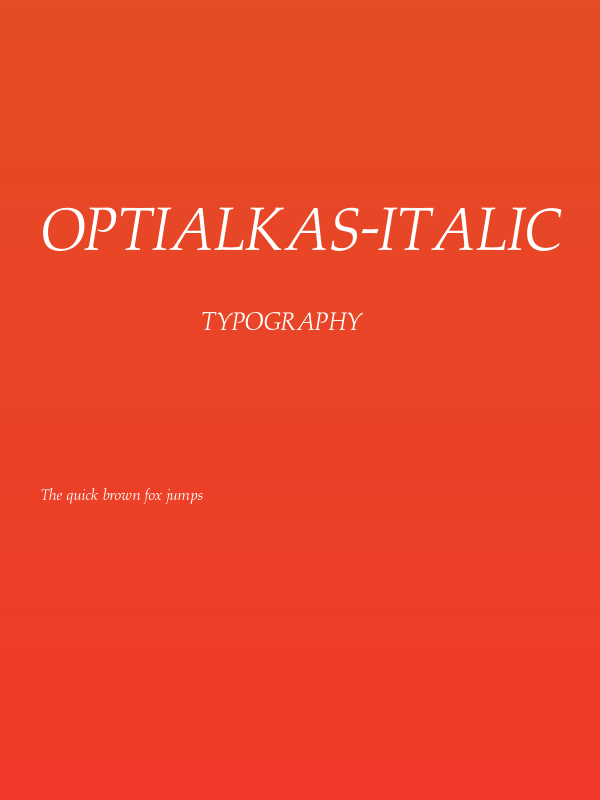 OPTIAlkas-Italic Poster