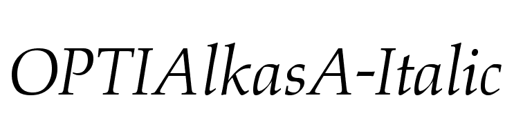 OPTIAlkasA-Italic Font