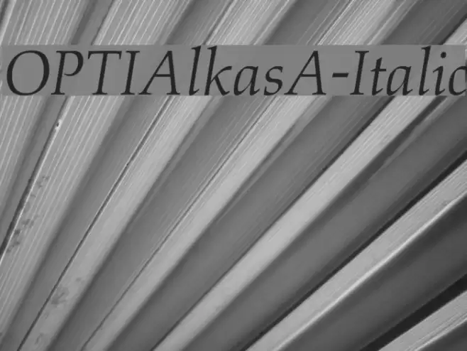 OPTIAlkasA-Italic Font examples