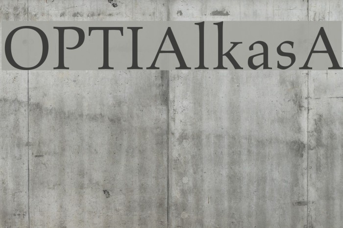 OPTIAlkasA Font examples