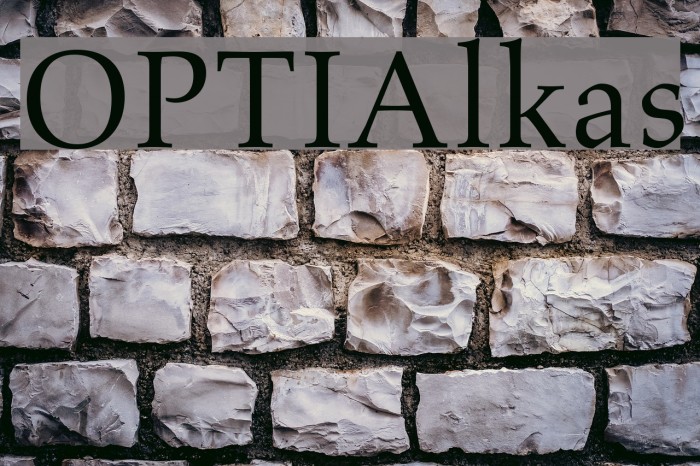 OPTIAlkas Font examples