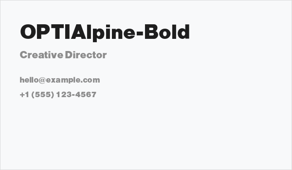 OPTIAlpine-Bold Business Card