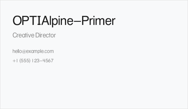 OPTIAlpine-Primer Business Card