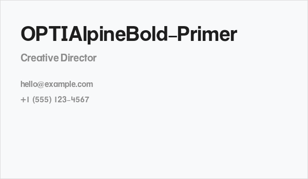 OPTIAlpineBold-Primer Business Card