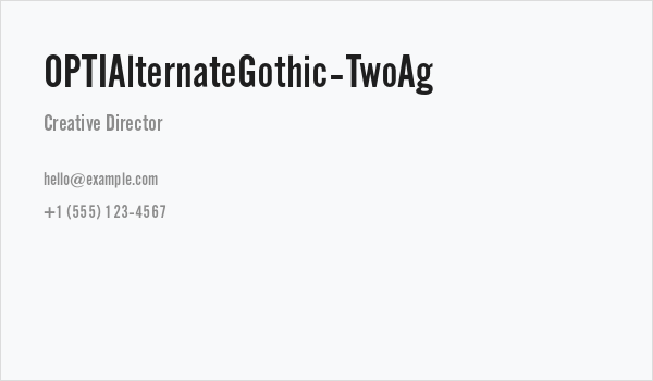 OPTIAlternateGothic-TwoAg Business Card