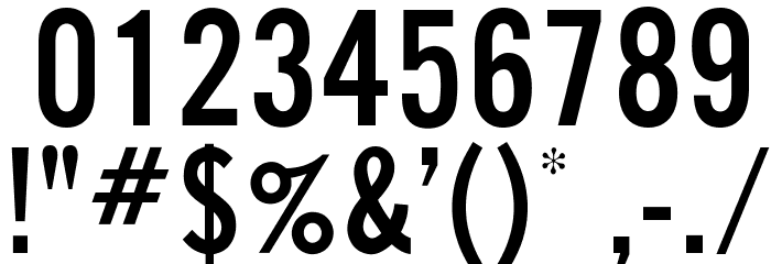 OPTIAlternateThree Font OTHER CHARS
