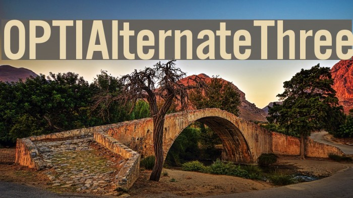 OPTIAlternateThree Font examples
