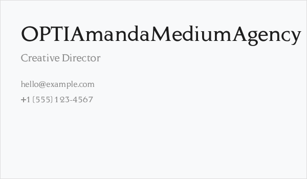 OPTIAmandaMediumAgency Business Card