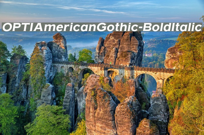 OPTIAmericanGothic-BoldItalic Font examples