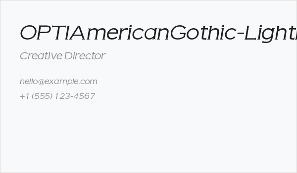 OPTIAmericanGothic-LightItalic Business Card