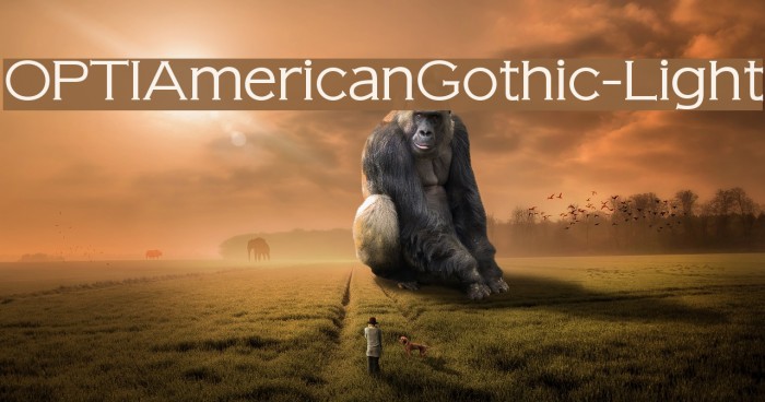 OPTIAmericanGothic-Light Font examples