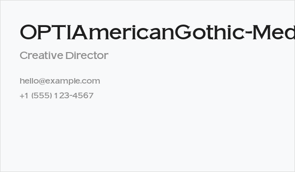 OPTIAmericanGothic-Medium Business Card