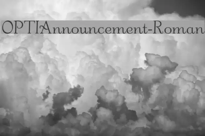 OPTIAnnouncement-Roman Font examples