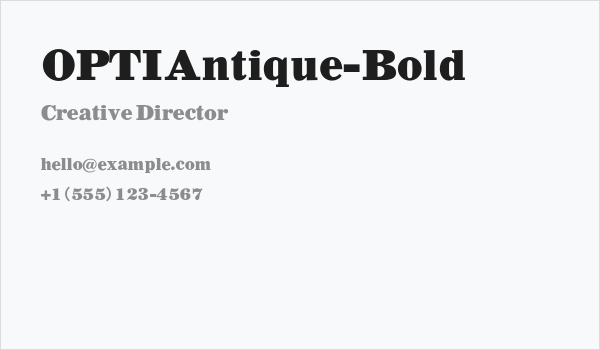 OPTIAntique-Bold Business Card
