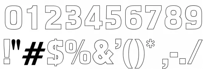OPTIAqueduct-Outline Font OTHER CHARS