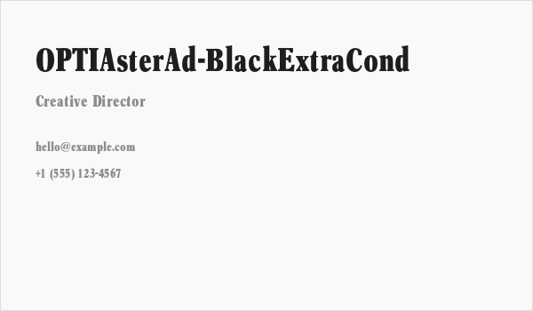 OPTIAsterAd-BlackExtraCond Business Card