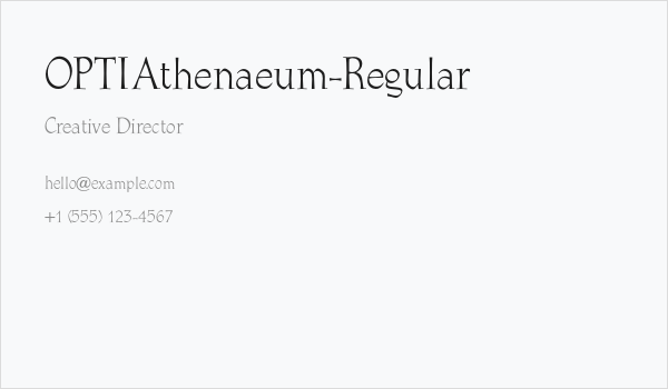 OPTIAthenaeum-Regular Business Card
