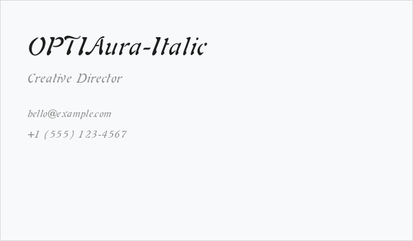 OPTIAura-Italic Business Card