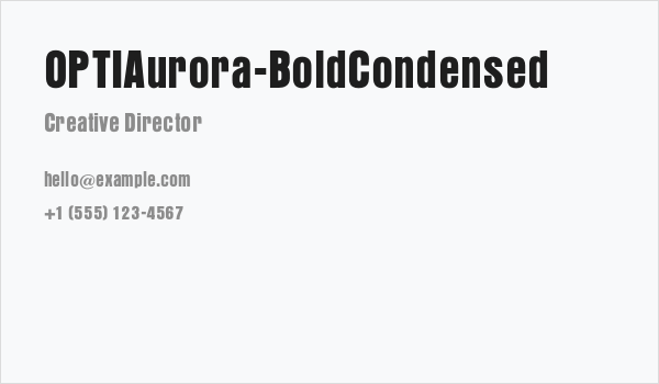 OPTIAurora-BoldCondensed Business Card