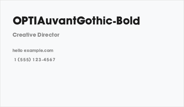 OPTIAuvantGothic-Bold Business Card