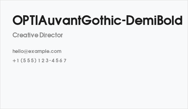 OPTIAuvantGothic-DemiBold Business Card