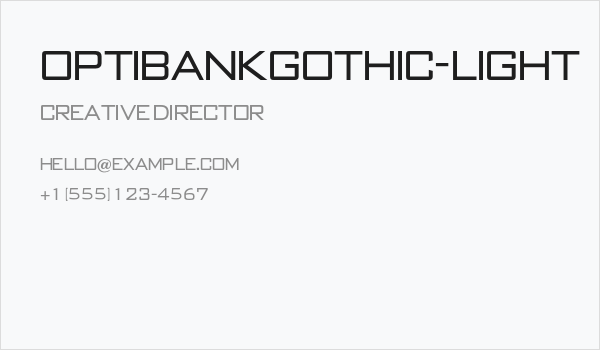 OPTIBankGothic-Light Business Card
