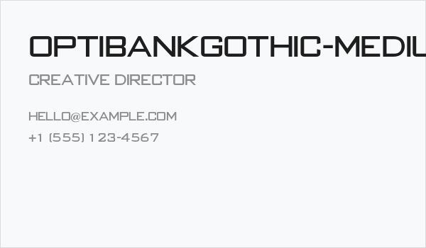 OPTIBankGothic-Medium Business Card