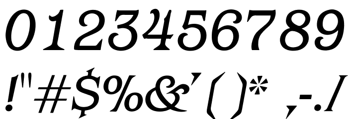 OPTIBarMay-BookItalic Font OTHER CHARS