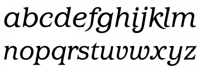 OPTIBarMay-BookItalic Schriftart Kleinbuchstaben