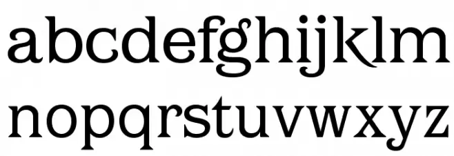 OPTIBarMay-Book Schriftart Kleinbuchstaben