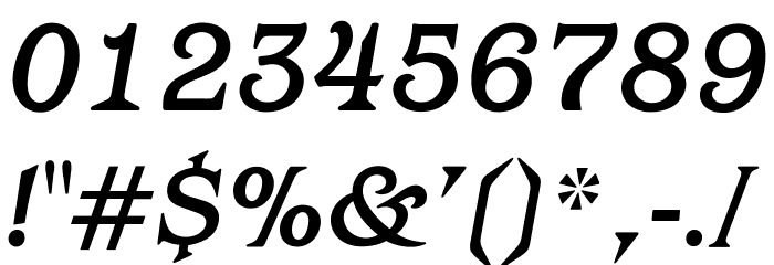 OPTIBarMay-MediumItalic Font OTHER CHARS