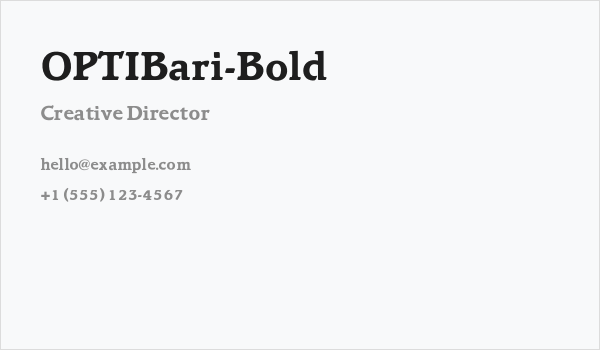 OPTIBari-Bold Business Card