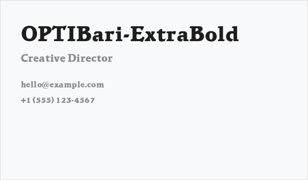 OPTIBari-ExtraBold Business Card