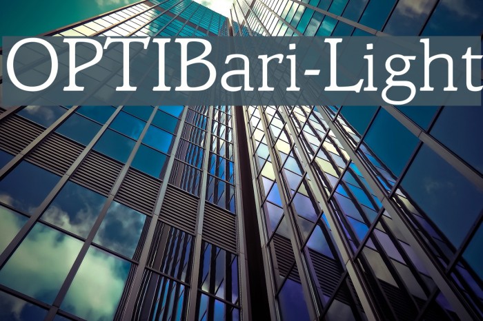 OPTIBari-Light Font examples