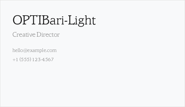 OPTIBari-Light Business Card