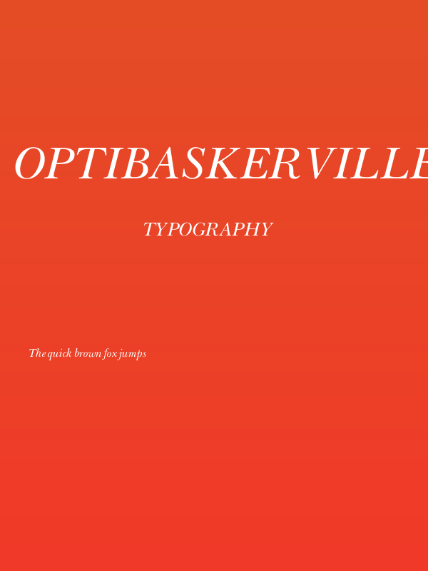 OPTIBaskerVille-Italic Poster