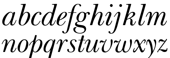 OPTIBaskerVille-Italic Font LOWERCASE
