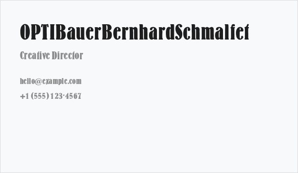 OPTIBauerBernhardSchmalfet Business Card