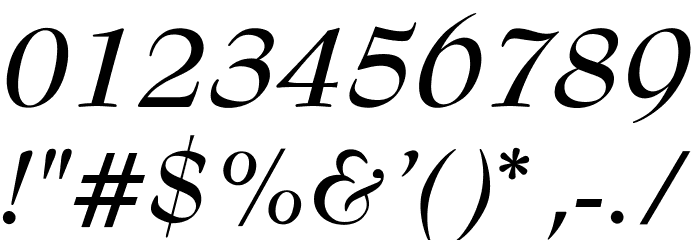 OPTIBenjieModern-BoldIta Font OTHER CHARS